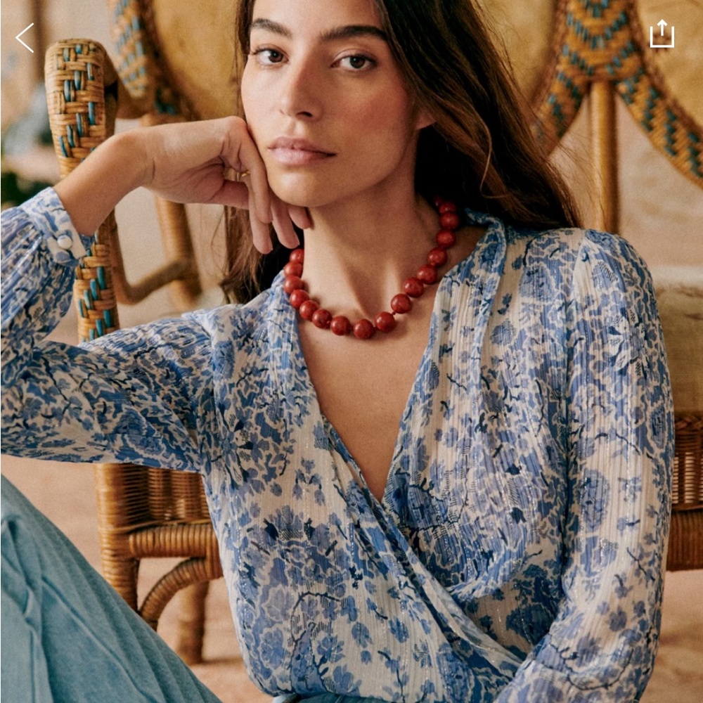Sezane Abélia Blouse Alcazar Bleu - Size 34